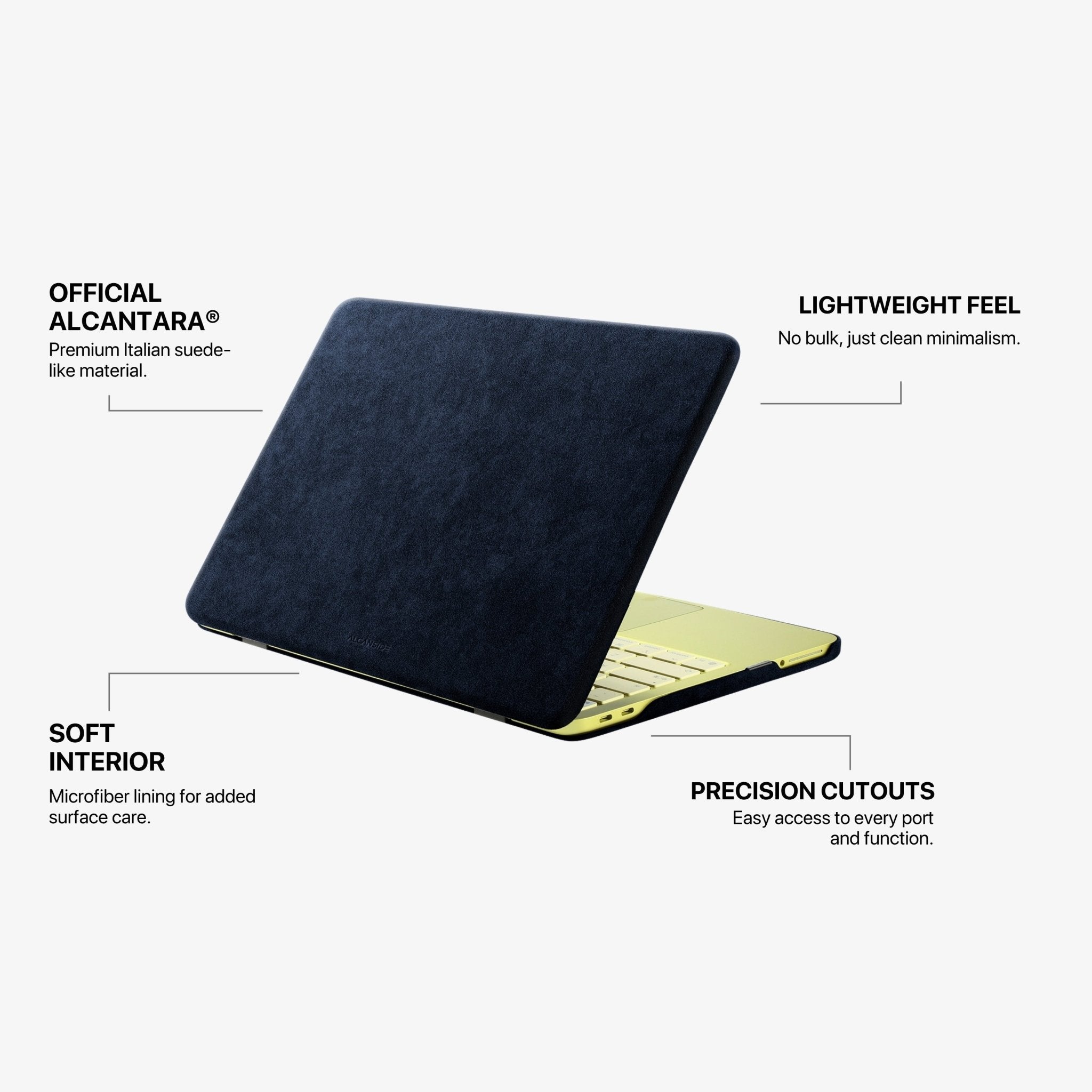 Alcantara MacBook Neo Cover – For 13 inch (2026) – Navy Blue - Alcanside