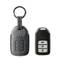 Alcantara Car Key Fob Cover for Honda Model B with Buckle - Space Grey