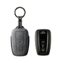 Alcantara Car Key Fob Cover for Toyota Model A with Buckle - Space Grey