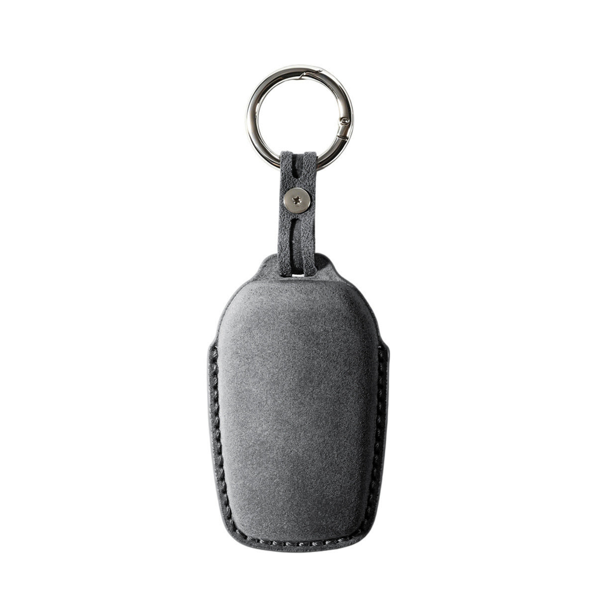 Alcantara Car Key Fob Cover for Toyota Model D with Buckle - Space Grey 4