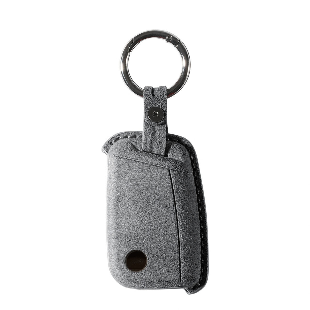 Alcantara Car Key Fob Cover for Volkswagen | Model A with Buckle - Space Grey 4