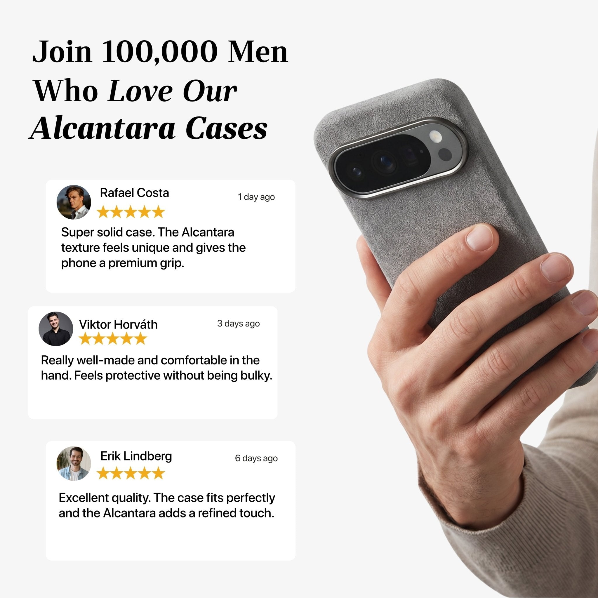 Google Pixel 10 Pro XL - Alcantara Case - Nardo Gray - Alcanside