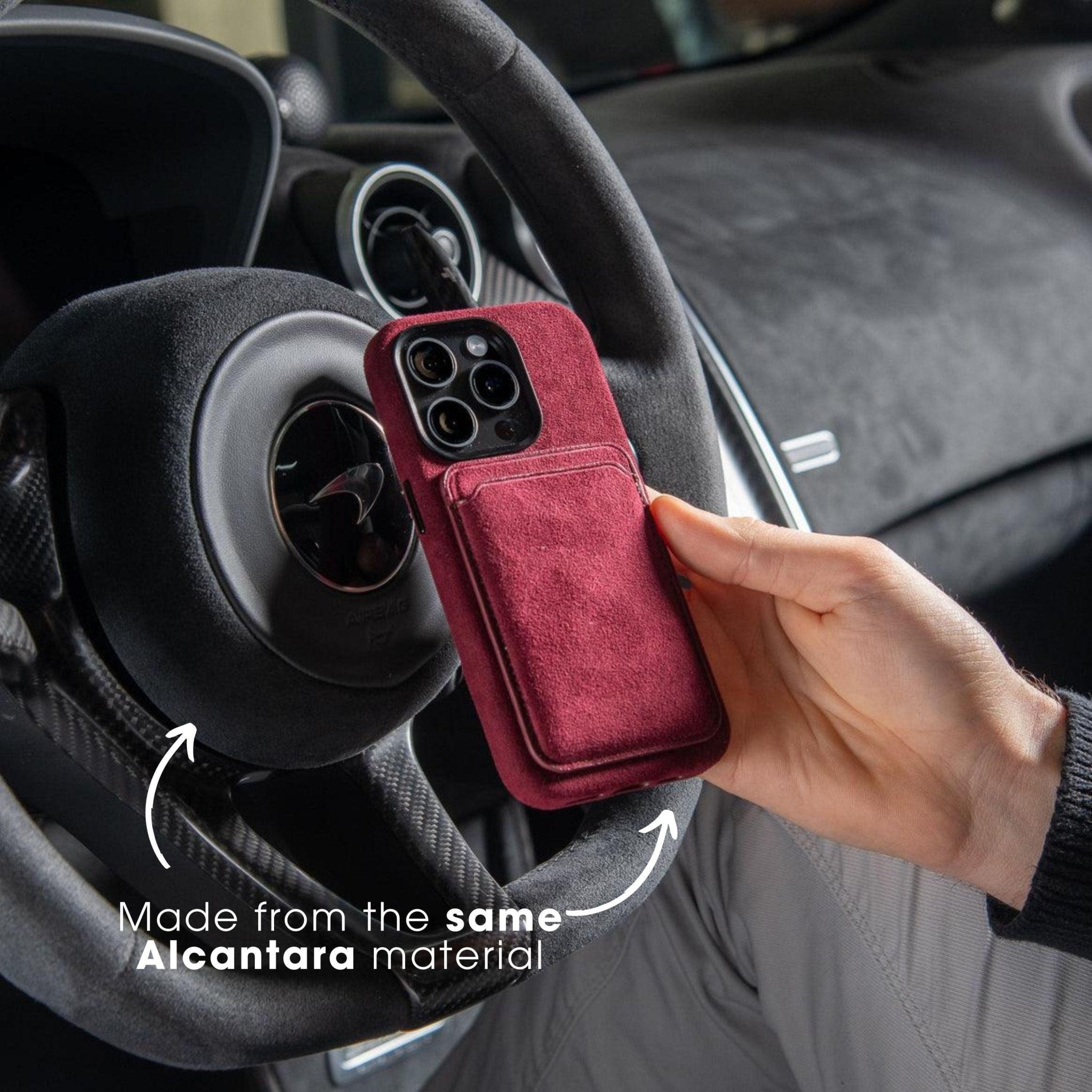 iPhone 15 - Alcantara Case - Wine Red - Alcanside