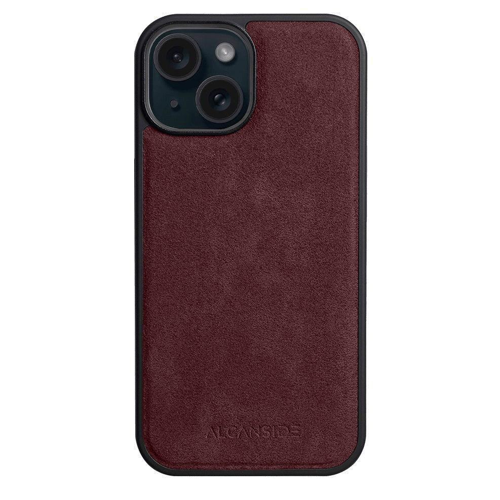 iPhone 15 Plus - Alcantara Back Cover - Wine Red - Alcanside